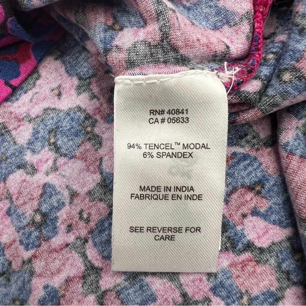 Westbound Womens Floral V-Neck Long Sleeve Top Pink Blue Red Size M NWOT - Picture 9 of 10